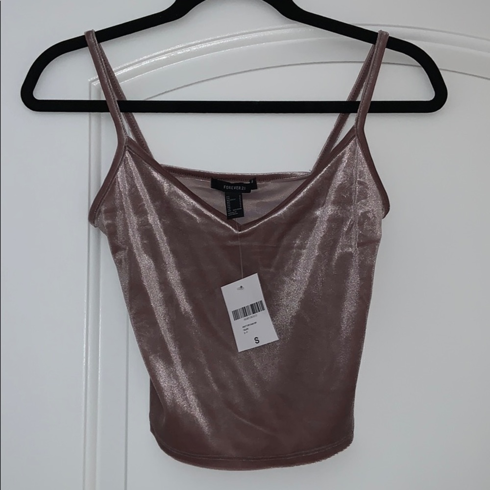 NWT taupe velvet crop